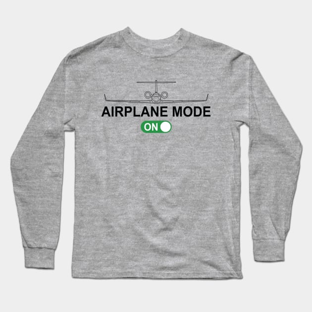 Airplane Mode On Corporate Jet Long Sleeve T-Shirt by zehrdesigns
